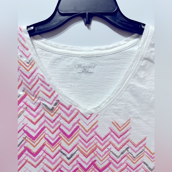 3X Catherine’s 1/2 Sleeve White Graphic Tee - Picture 5 of 5